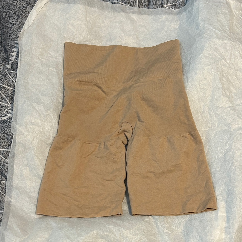 SPANX High-Waist Sculpting Shorts in Nude